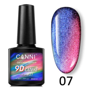 Гель лак canni 9d galaxy cat eye 07 сапфірово золотий, 7,3 мл