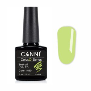 Гель лак canni 1010 жовто салатовий, 7,3 мл