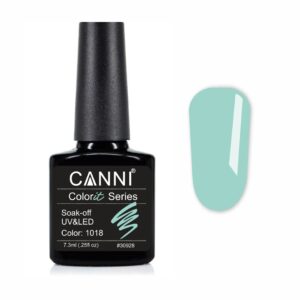 Гель лак canni 1018 ніжно бірюзовий, 7,3 мл