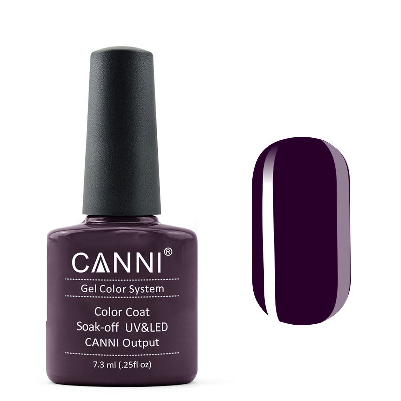 Гель лак canni 100 фіолетово чорний, 7,3 мл Гель лак canni 100 фіолетово чорний, 7,3 мл