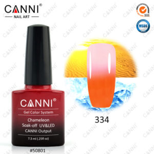 Термо гель лак canni 334 оранжевий жовтий лимонний, 7,3 мл