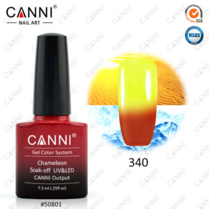 Термо гель лак canni 340 червоний жовтий, 7,3мл