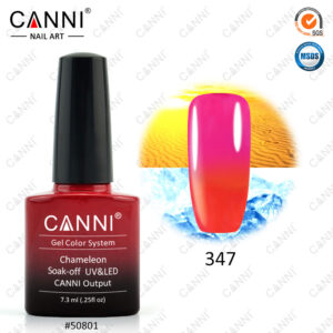 Термо гель лак canni 347 червоний малиновий, 7,3 мл