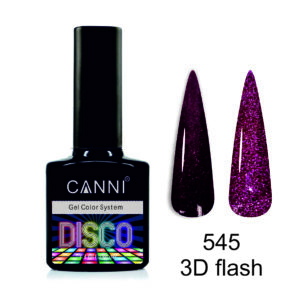 Світловідбивний гель лак disco 3d flash canni №545 соковитий гранат, 7,3 мл