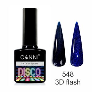 Світловідбивний гель лак disco 3d flash canni №548 королівський синій, 7,3 мл