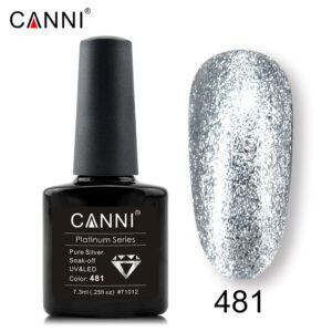 Гель лак рідка фольга canni 481 срібло, 7,3 мл
