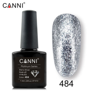 Гель лак рідка фольга canni 484 срібло об'ємне, 7,3 мл