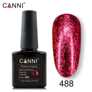 Гель лак рідка фольга canni 488 темно червоний, 7,3мл