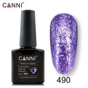 Гель лак рідка фольга canni 490 бузковий, 7,3 мл
