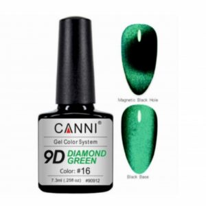 Гель лак canni 9d diamond green 16, 7,3 мл