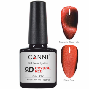 Гель лак canni 9d crystal red 17, 7,3 мл