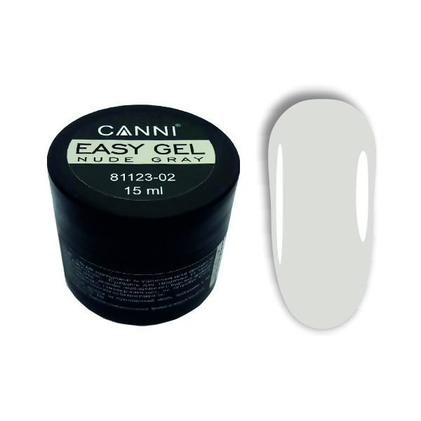Easy gel CANNI 02 NUDE GRAY, 15 мл