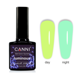 Гель лак canni luminous 802 яскравий жовтий бірюзовий, 7,3 мл