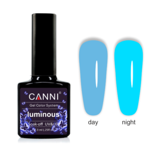 Гель лак canni luminous 804 небесний блакитний яскравий блакитний, 7,3 мл