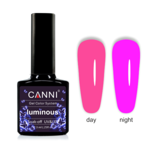 Гель лак canni luminous 811 рожевий неон яскрава фуксія, 7,3 мл