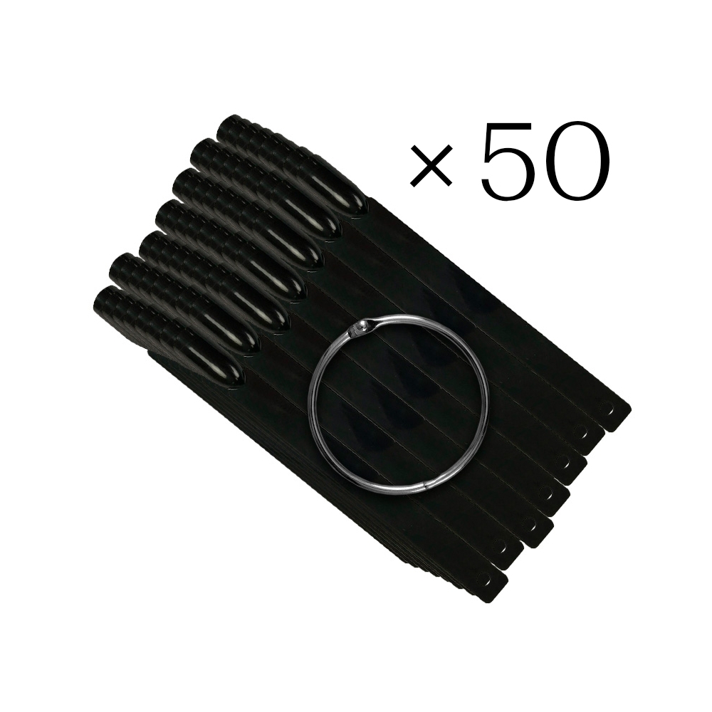blacl_tips_2 Типси на кільці чорні CANNI, 50 од/упаковка - Зображення 2