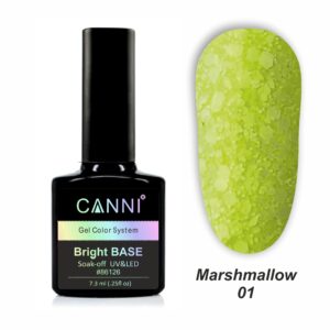 Базове покриття marshmallow base canni 01 жовтий неон, 7,3 мл