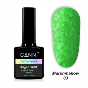 Базове покриття marshmallow base canni 03 зелений неон, 7,3 мл