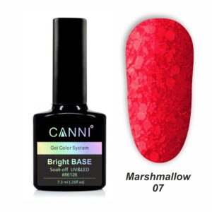 Базове покриття marshmallow base canni 07 кораловий неон, 7,3 мл