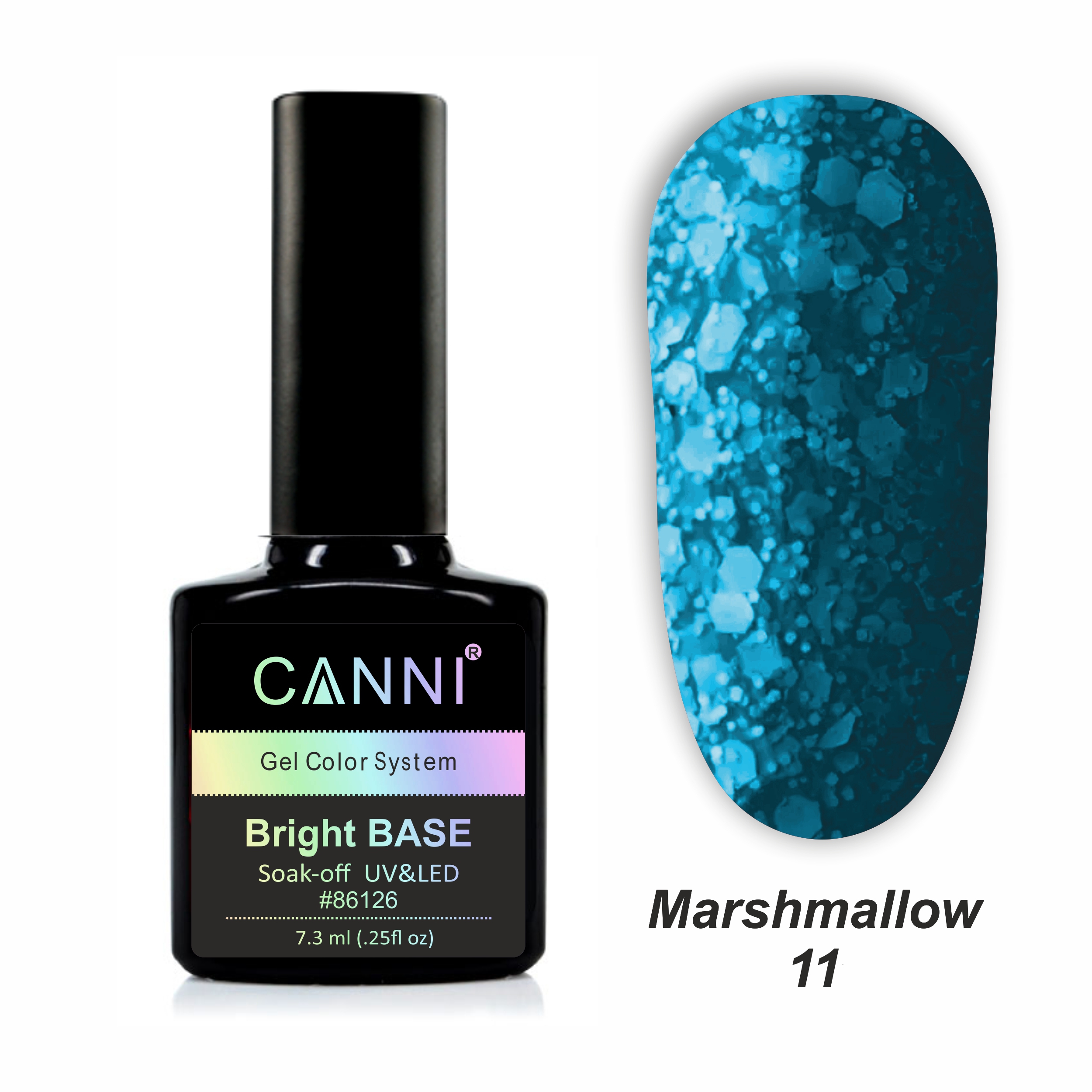 Базове покриття Marshmallow base CANNI 11 темно-бірюзовий, 7,3 мл