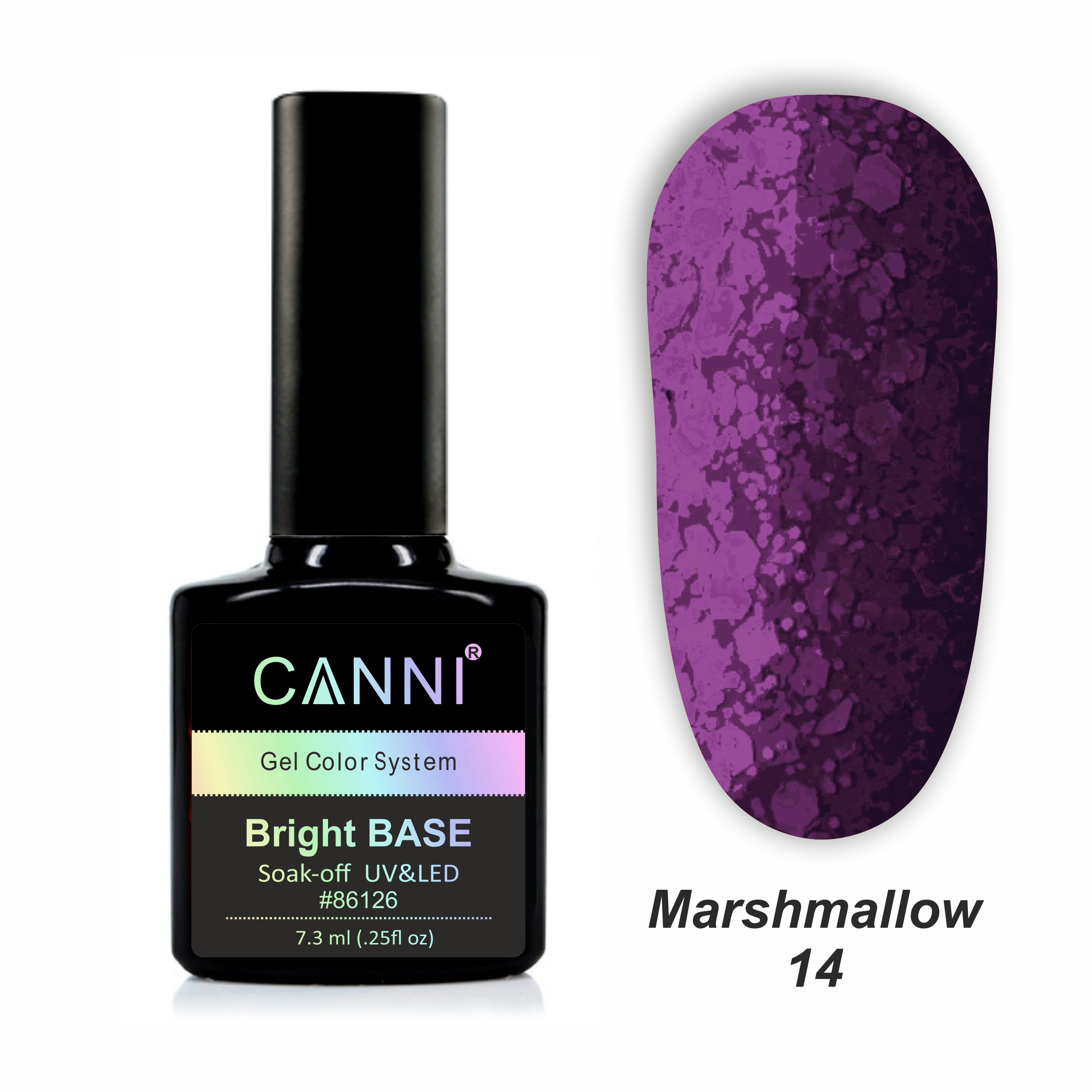 Базове покриття Marshmallow base CANNI 14 темна фуксія, 7,3 мл