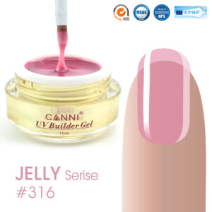 Конструюючий гель canni 316 light pink напівпрозорий, 15 мл
