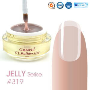 Конструюючий гель canni 319 nude grey напівпрозорий, 15 мл