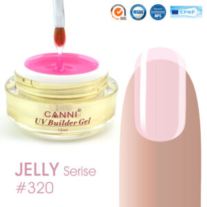 Конструюючий гель canni 320 pink clear напівпрозорий, 15 мл