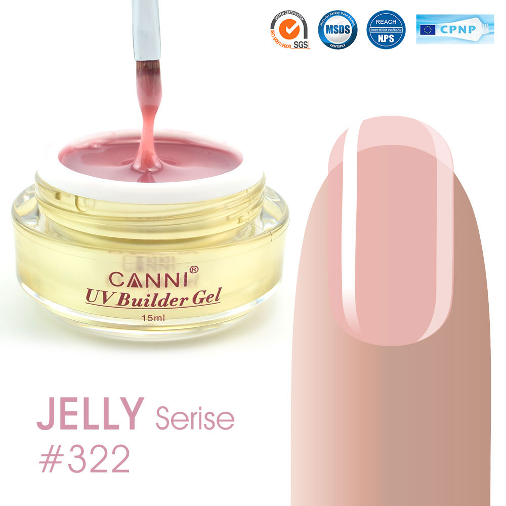 Конструюючий гель canni 322 cover pink напівпрозорий, 15 мл Конструюючий гель canni 322 cover pink напівпрозорий, 15 мл