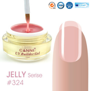 Конструюючий гель canni 324 hard pink напівпрозорий, 15 мл