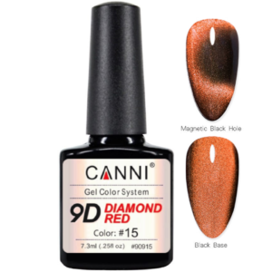 Гель лак canni 9d diamond red 15, 7,3 мл
