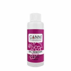Рідина для зняття гель лаку, gel remover виноград canni, 120 мл