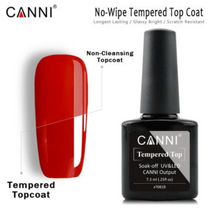 Фінішне покриття, посилене canni без липкого шару 7,3 мл | no wipe tempered top coat